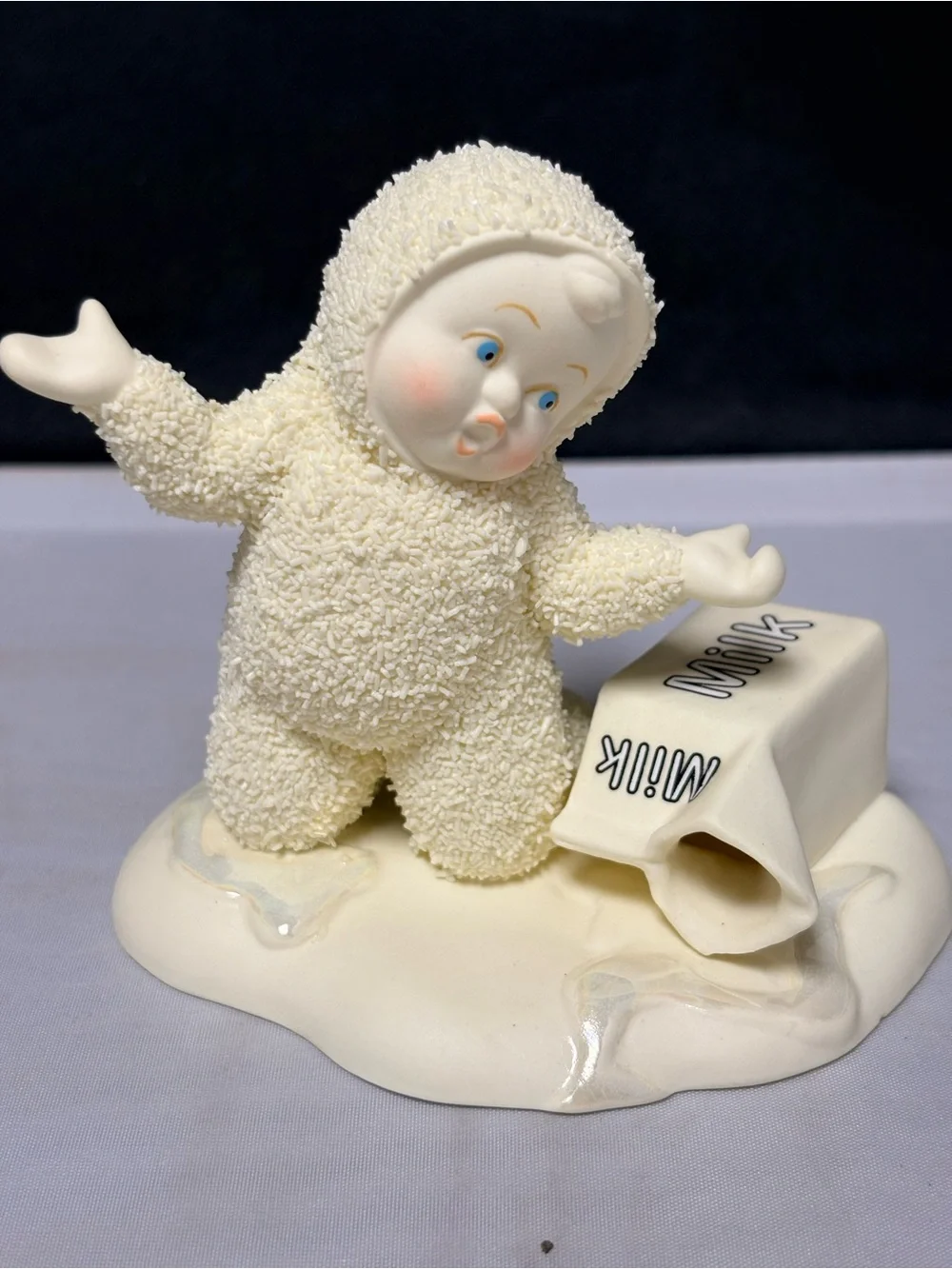 Dept 56 Snowbabies SPILLED MILK Figure Damaged Box Collectible Wintertime X-Mas